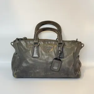 Pre-owned PRADA calfskin Top Handle Bags Glace Calf Sfumato Satchel Top Handle Bag