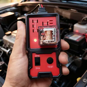 Auto Relay Tester for 12V - Durable Automotive Repair Test Tool with Battery Clips, Fits 4-Pin & 5-Pin Relays, Car Vehicle