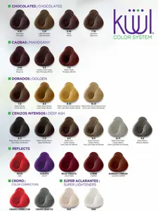 Kuul Color System Permanent Hair Dye 3.04 fl oz Container Tube - Caobas, Dorados, Cenizos, Reflects, Cromo. Original Formula for Colorful Hair Haircare