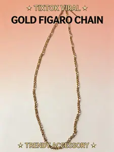 18K Gold Plated Multi Layer Necklace, Stainless Steel Waterproof Non Tarnish Choker for Women, Trendy Accessory