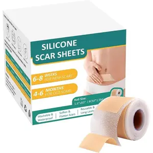 Silicone Scar Sheets,LXIANGN Medical Grade Silicone Scar Tape Professional Scar Removal Sheets Surgical Skin Care (1.5”x 60”Roll)