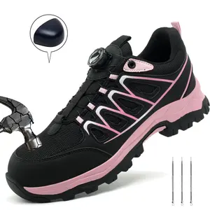 Women Sport Safety Shoes Work Shoes Anti-Puncture Breathable Indestructible Shoes Women Steel Toe Shoes Lightweight protective shoes