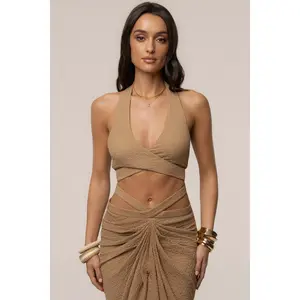 Beige Cabana Halter top