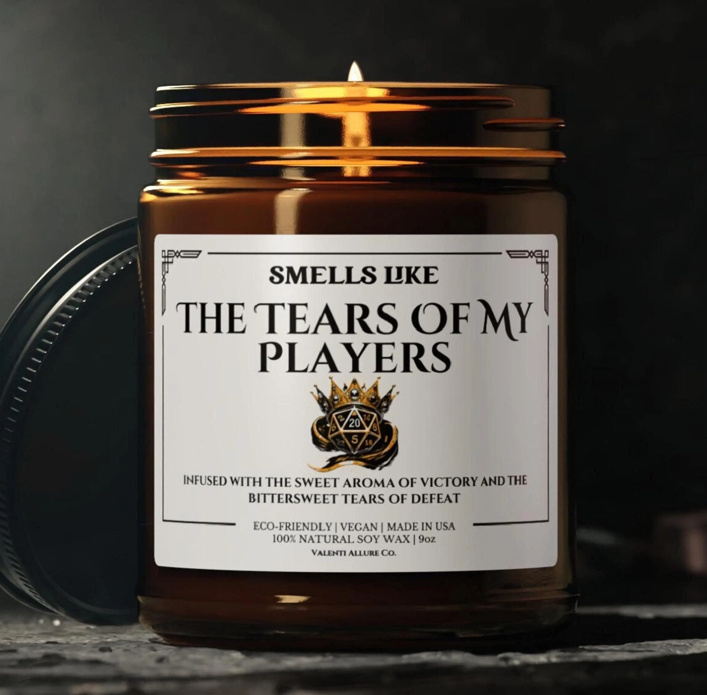 DnD Dungeon Master Candle, Christmas Gifts, Smells Like the Tears of My Players, Gamer Gift, Dungeons and Dragons DM Candle, Funny Candles