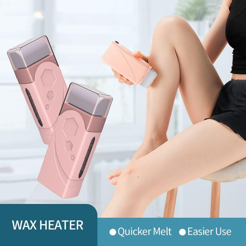 Roll On Wax kit,Waxing Kit for Women, Wax Roller, Roll On Wax Warmer for Hair Removal,at Home Waxing Kit for body face leg ,Soft Wax Heater
