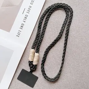 Women's Crossbody Phone Strap with Braided Tail Cord, Long Outdoor Travel Hiking Backpack Chain, Adjustable Shoulder Strap