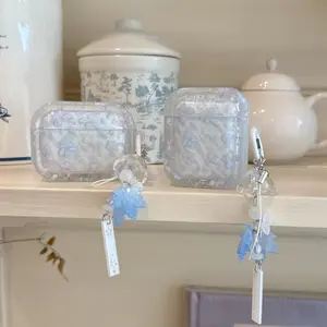 Elegant Floral Bow Earphone Case Compatible AirPods Pro2/pro3, Perfect Gift for Friends, Ideal for Parties & Outdoor Use