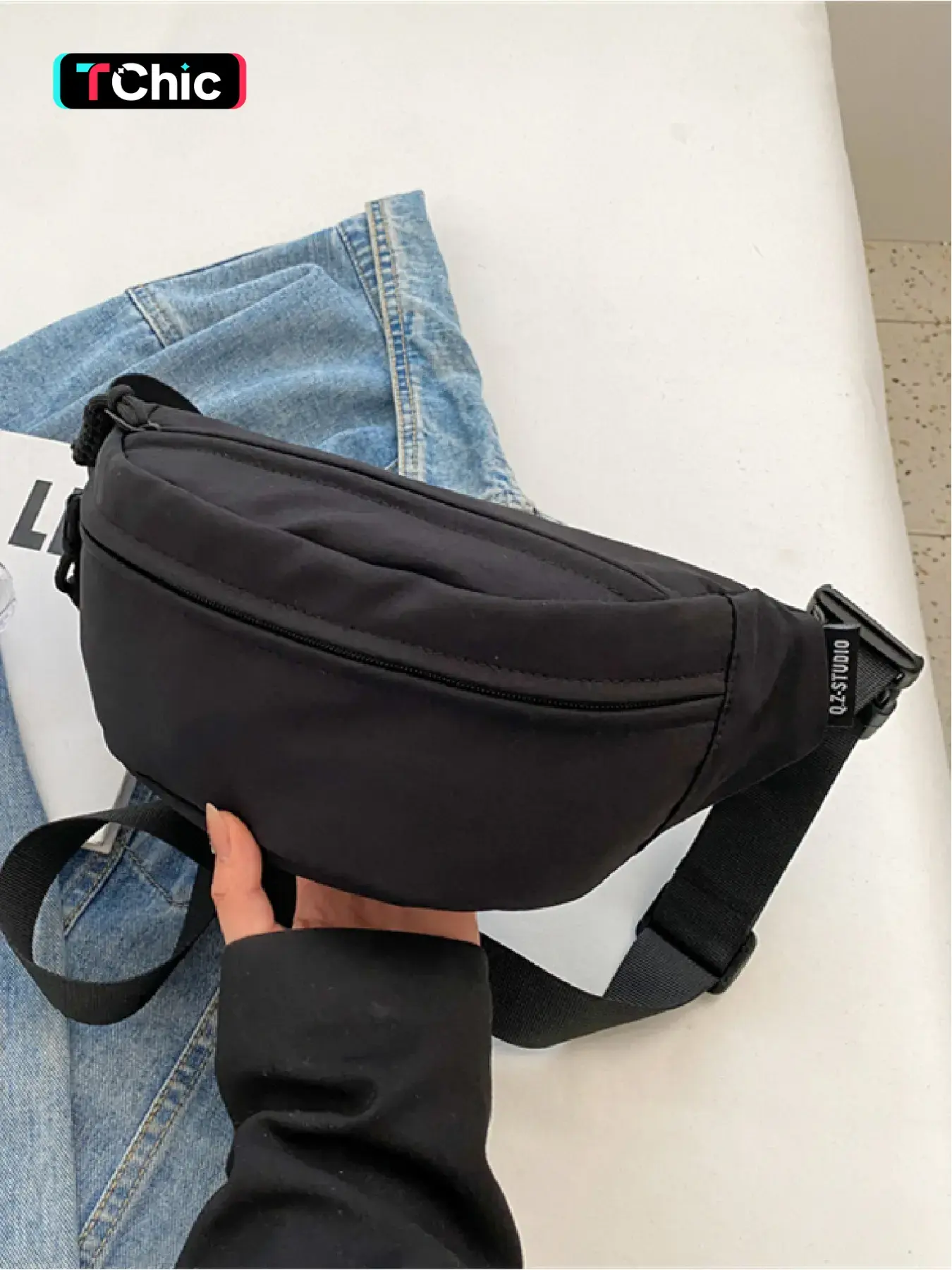 Casual Crossbody Chest Bag, Simple Solid Color Zipper Closure Commuter Bag, Perfect for Outdoor Use, Stylish and Functional, Zipper Fanny Pack, Bum Bag, Casual Belt Bag, Bumbag