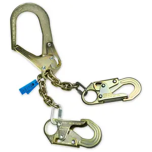 KwikSafety REBAR ROMEO 24" Rebar Chain Assembly (SELF-LOCKING HOOKS) ANSI OSHA Lightweight Steel Positioning Safety Lanyard - Model No.: KS7708