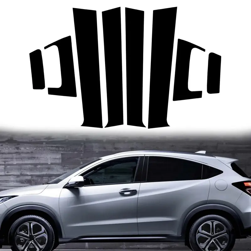 For Honda HR-V 2016-2020, 8PCS Pillar Posts Window Trim Cover BC Column Accessories Sticker Sticker Automotive Decals For Cars Vehicle Decoration Gloss Black Decals For Vehicles