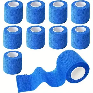 10-Pack Deep Blue Self-Adhesive Veterinary Tape Bandage – 2"x5yd, Repositionable, Wrist, Ankle & Pet Care, Sports