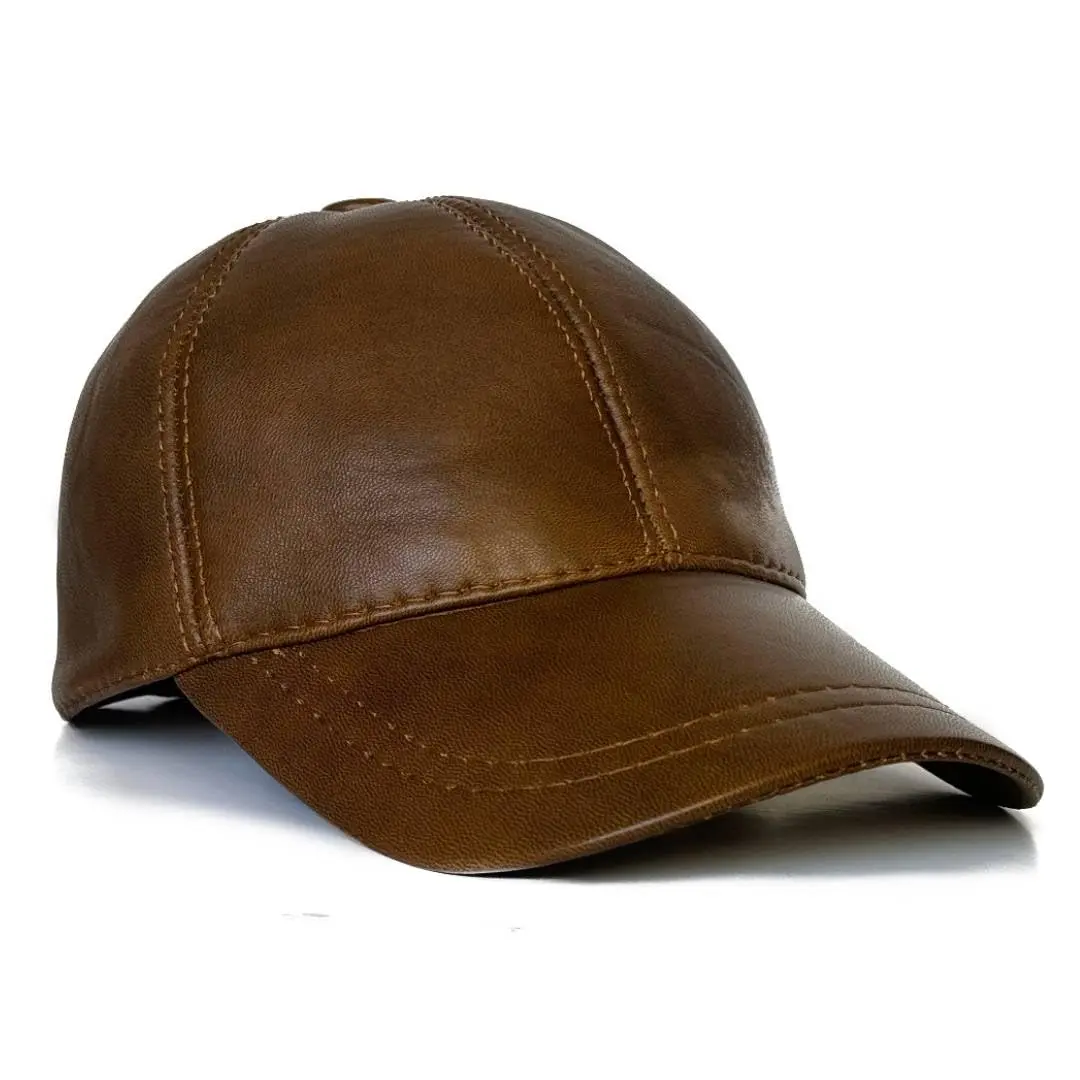Leather Baseball Cap, Adjustable Leather Hats for Sports & Outdoor Use, Classy Outfits