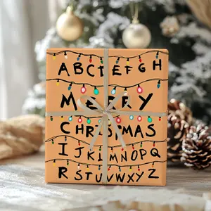 Stranger Things Christmas Wrapping Paper Steve Harrington Will Byers Mike Wheeler Gift Wrap, Vintage 80s Movie Pattern, Upside Down Paper, Holiday Gift Wrap Paper for Fan Family Friends Sci-Fi Horror Movie Fans