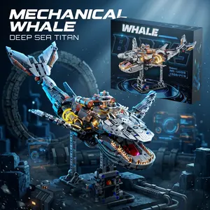 Steampunk Mechanical Whale Building Set (1386 Pcs) - Moving Gear Ocean Model & Kinetic Adult Kit