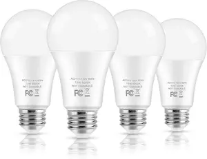 LED Light Bulbs, 100 Watt Equivalent A19, 13W 5000K Daylight White 1500 Lumens Non- Bright E26 Edison Medium Screw Bulbs for Home Bedroom Kitchen Living Room Office Lamp, 4-Pack