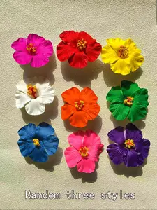 Hawaiian Flower Hair Clips for Women & Girls, Artificial Floral Accessory for Beach Parties, Weddings, Holidays, Mothers' Day Gifts