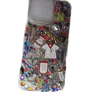 JUNK freestyle NURSING THEME iPhone Case - Colorful Decorative Design with Assorted Metallic Accents Protection Casing Smartphone Cellphone Protective Cover Screen Protector