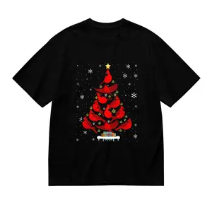 Women's Cozy Red Bishop & Animal Christmas Tree Hoodie - Warm Polyester Blend Long Sleeve Pullover with Festive Geometric Pattern, Machine Washable Holiday Sweatshirt, Ideal Christmas Gift for Her, Ch