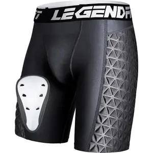 Men Baseball Sliding Underwear w/Cup Athletic Padded Compression Shorts Protector Support Football