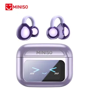 MINISO MS201 Translation Headphones, Support 134 Languages ​​Translation with APP, Clip-on Wireless Earphones, Color Touch Screen, Bluetooth 6.0, Suitable for Sports, Running and Work, HIFI Stereo Earbuds
