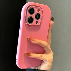 New Cute Soft Silicone Candy Color Phone Case For iPhone 17 11 12 13 14 15 16 Pro Max 16 Plus Shockproof Bumper Back Cases Cover