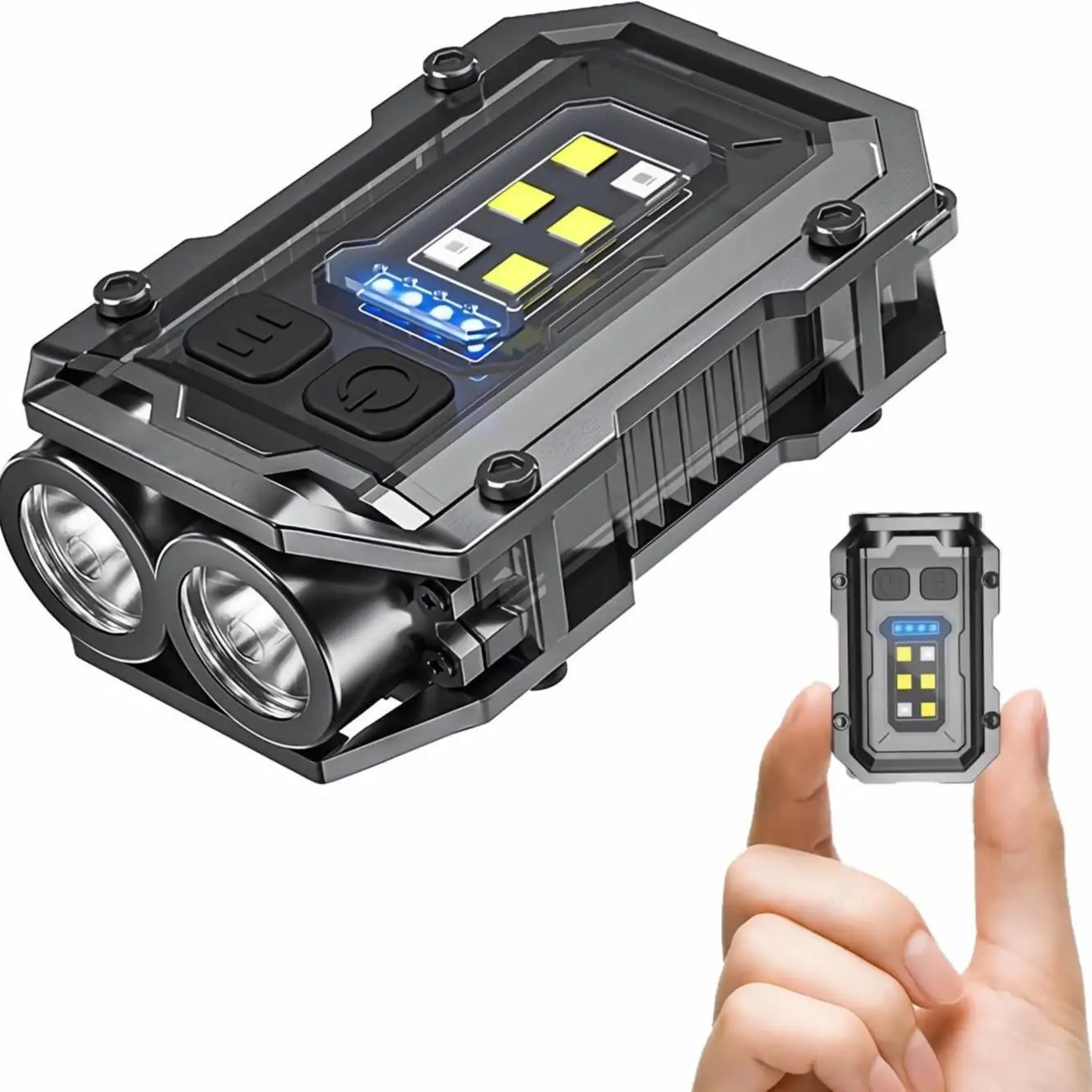Rechargeable Mini EDC Keychain Flash Light for Summer Camping, Aluminum Alloy Shell Compact Pocket Flashlight, Portable LED Flashlights, LED Torch Lig
