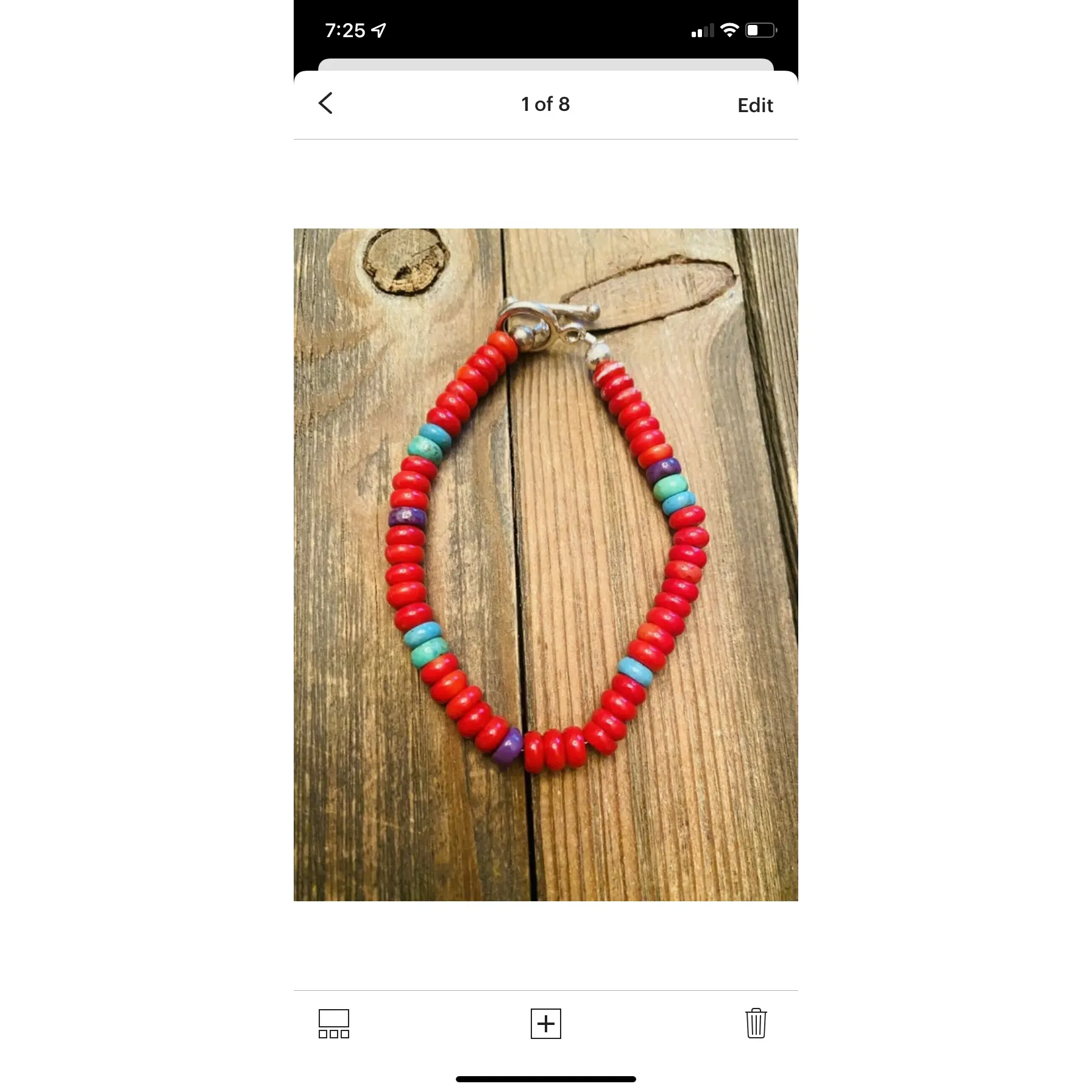Handcrafted Coral & Multi Stone Sterling Silver Beaded Bracelet