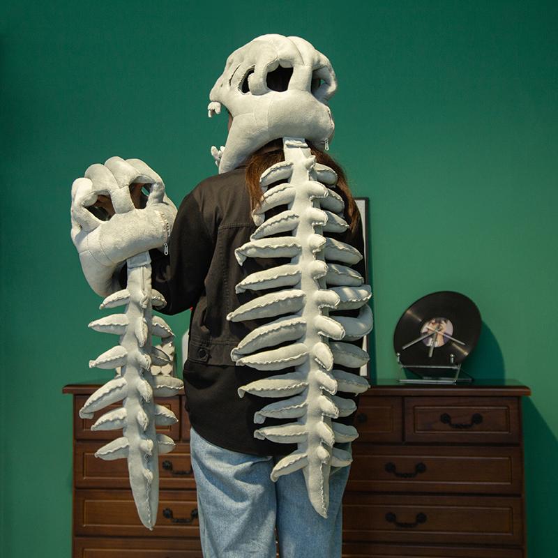 Skeleton Costume Set Halloween Fun Skeleton Dinosaur Costume Dress-Up Jumpsuit