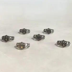 Yishang Niche First Generation Tutor Vonglai Ring Six Commandments Vintage Distressed High-end Unique Personality Ring