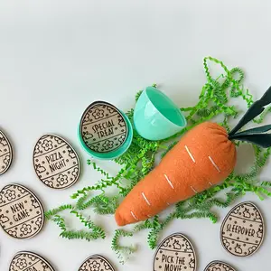 Wooden Easter Egg Tokens - Set of 12 pc for Easter Basket