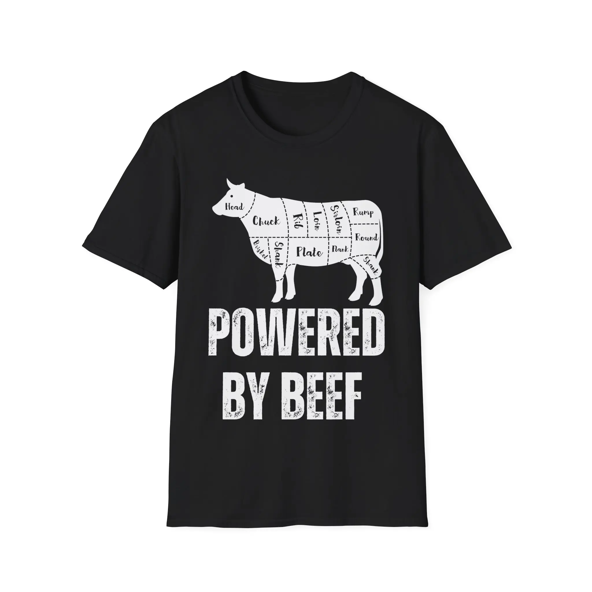 Beef Powered Unisex T-Shirt, Carnivore Diet Gift, Christmas Foodie Tee, Meat Lover Shirt, Funny BBQ Apparel
