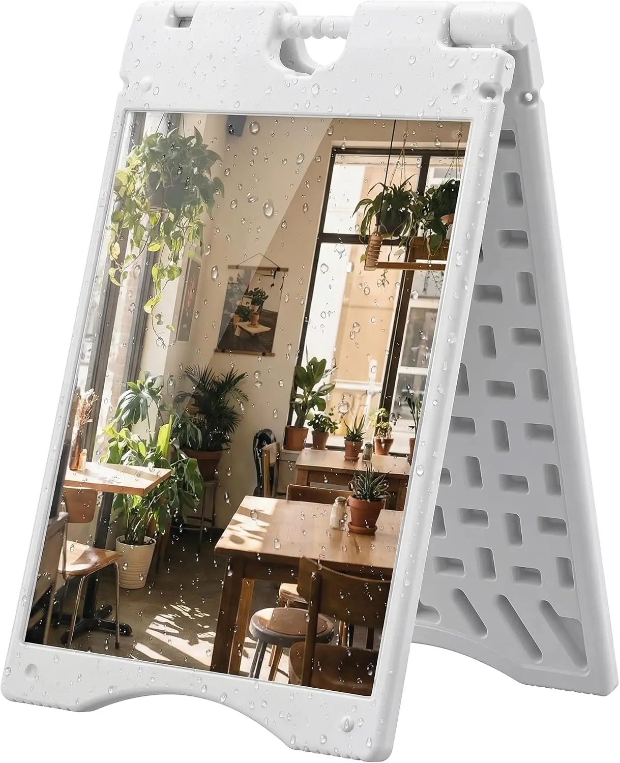 Crestholm 22"x28" A-Frame Sandwich Board Sign, Double-Sided HDPE Sidewalk Sign with 10L Water Tank, Self-Lock Fold, 2 Clear Coat Covers, UV & Waterproof for Restaurant, Retail, Events