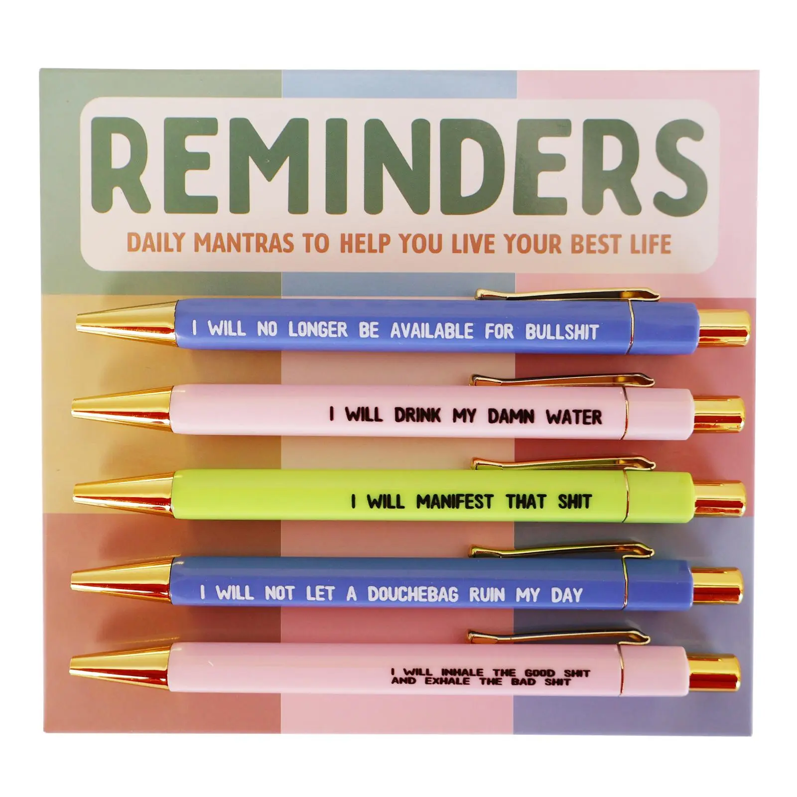 Humorous Quote Pattern Ballpoint Pen Set, 5 Counts/set Creative Daily Black Ink Writing Pen, Personalized Daily Writing Pen Set, Office Stationery & Supplies, Funny Teacher Pens