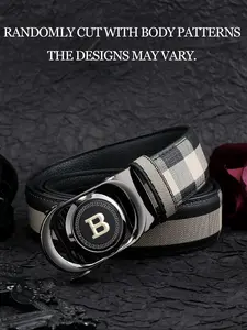 Men's Business Fashion Belt, Casual Waistband for Jeans Trousers, Fashion Belt for Party, Daily Clothing Decor, Trendy All-match & Exquisite Belt for Gift, Street Style Belt, Striped Print Belted