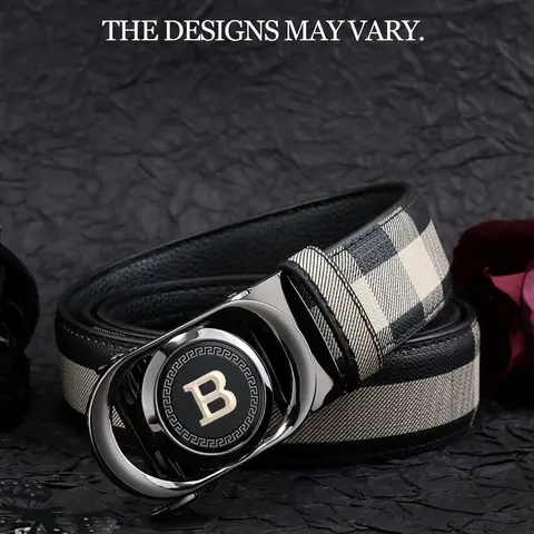 Men's Business Fashion Belt, Casual Waistband for Jeans Trousers, Fashion Belt for Party, Daily Clothing Decor, Trendy All-match & Exquisite Belt for Gift, Street Style Belt, Striped Print Belted, Pu Belt, Belts Men