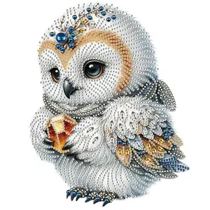 Cute Owl Pattern Diamond Painting Kit, 1 Set DIY Rhinestone Embroidery Craft Wall Decor without Frame, Decorative Art Picture for Home Office School Gallery