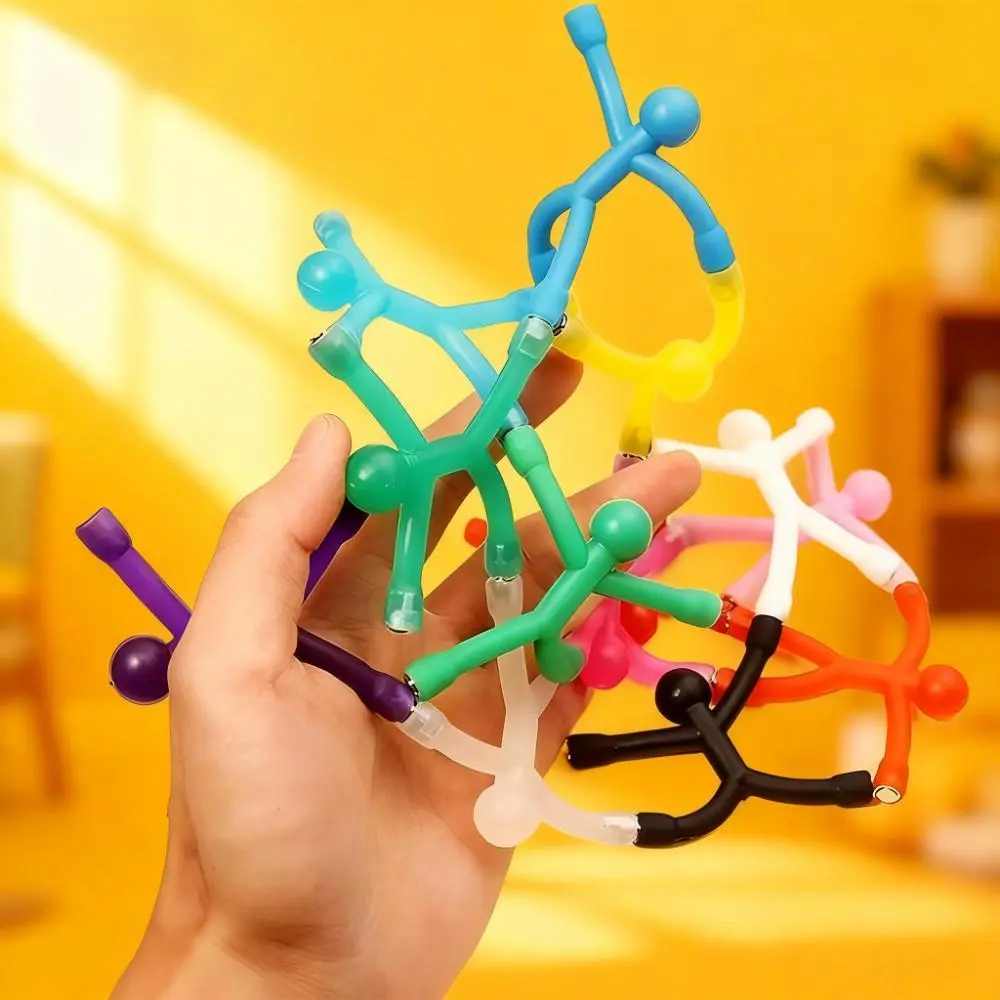 10PCS Colorful Flexible Rubber Magnetic Climbing Figures Toy Set - Decorative Fridge Magnets, Refrigerator Decorating Magnets for Kids, Back to School, Work, Daycare Home Supplies, Playful