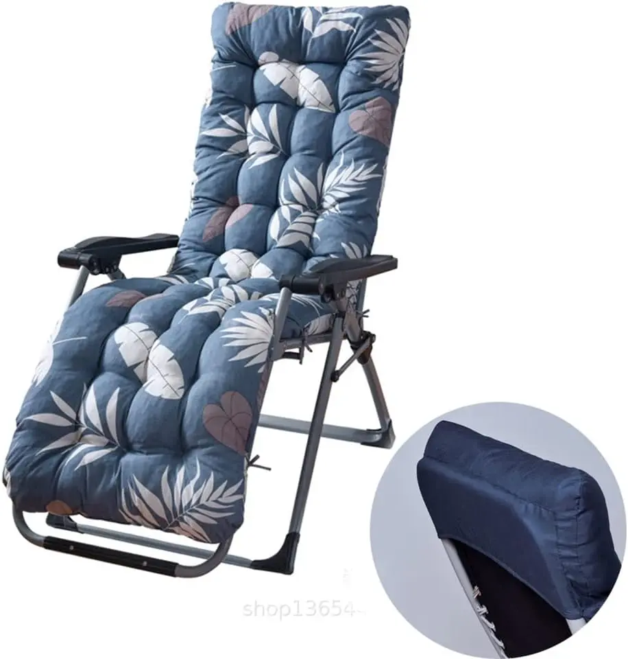 Premium Tufted Sun Lounger Seat Cushion -Thick Soft Porch Recliner Chair Replacement Cushion with Sraps, Dining Bench Cushion-for Indoor Outdoor Garden Lawn Patio Rocking Chair,Gravity Chair,Recliner Chair,Home Deco Cushion Pillows removable cushion