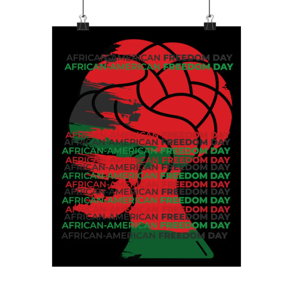 Red Black and Green Woman (1865) Juneteenth Crown Digital Poster