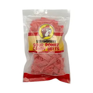 Sour Power Candy Belts - Strawberry Candy, Ideal for Holiday Treats, Lightweight and Flexible Design