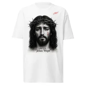Jesus wept men’s premium heavyweight tee