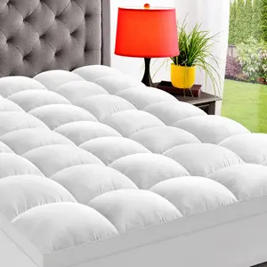 /Queen Mattress Topper for Back Pain, Thick Mattress Pad Cover, Plush Soft Pillowtop with Elastic Deep, Overfilled Down Alternative Filling