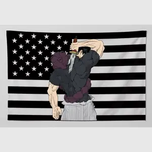 [COLLECTION] Toji Black USA America Flag - Anime Funny Room Merch - Backdrop Tapestry Jujutsu Kaisen Aesthetic - Gift for Toji Wifu Decor Starry