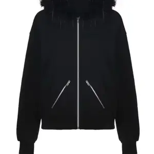 Punk black hoodies with fur for men and woman