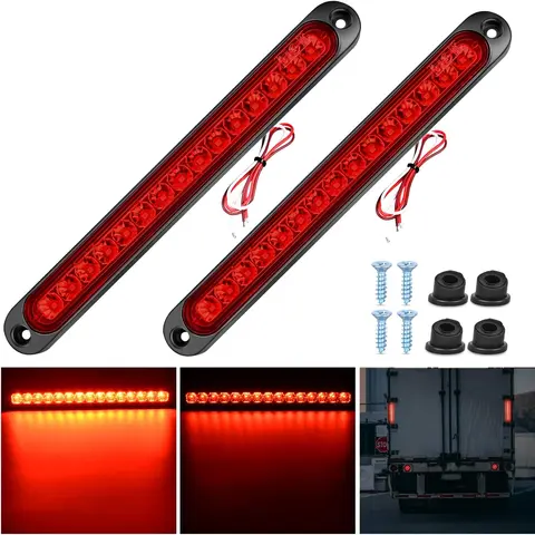Nilight 10-in LED Light Bar - 2pc for Coverage, 15×2835 Bright 15LED Power 16mm IP67 Waterproof Brake Stop Tail Lights, Sealed Wiring, 12V Truck Ready, 22g Polycarbonate Boat & Trailer Automotive Accessories
