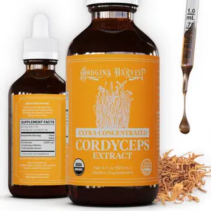 Hodgins Harvest - Organic Cordyceps Mushroom Fruiting Body Extract Tincture - Extra Concentrated Dual Extract Supplement for Energy Support