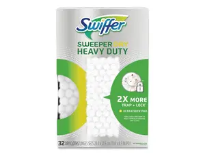 Swiffer Heavy-Duty Dry Refill Cloths White 11 x 8.5 32/Pack 77198