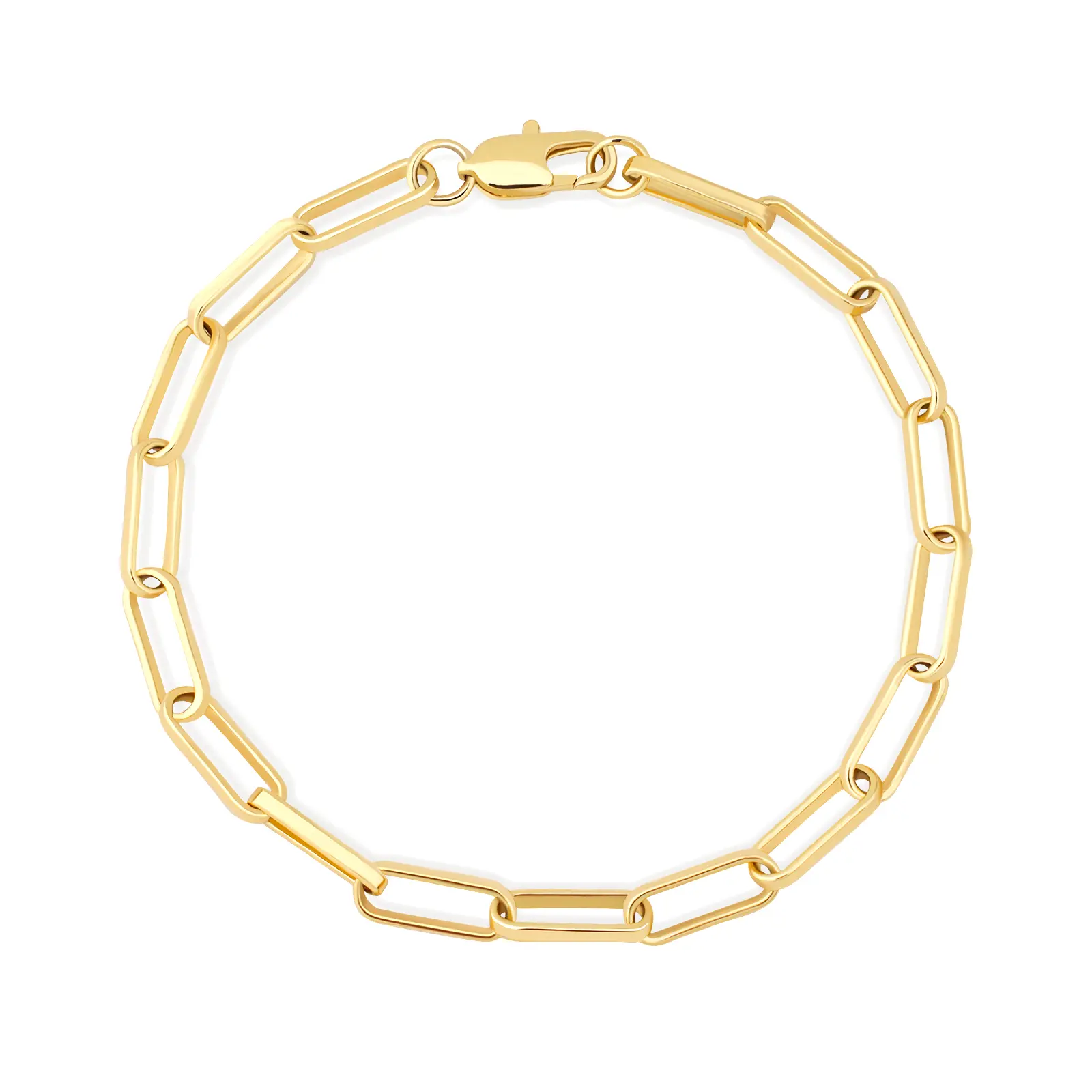 TANTIUE  14K Gold Plated Paperclip Chain Adjustable Bracelet for Women, 4.5mm 6mm Width 17.7 Inch Length, Stackable Layered Look, Elegant Gift Jewelry for Daily Wear campingessentials backtoschool