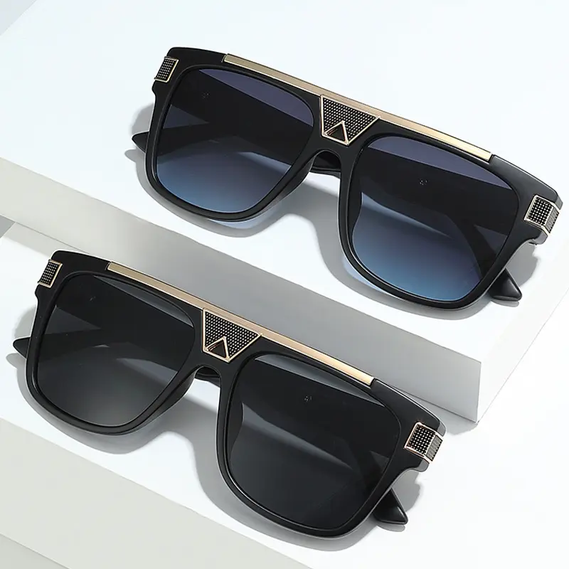 Retro Oversized Sunglasses Flat Top Shield Sun Glasses for 