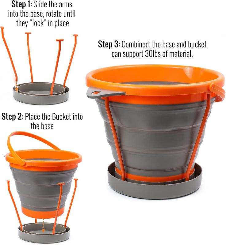 ASR Outdoor 10L Collapsible Bucket and Stand Gold Prospecting Equipment